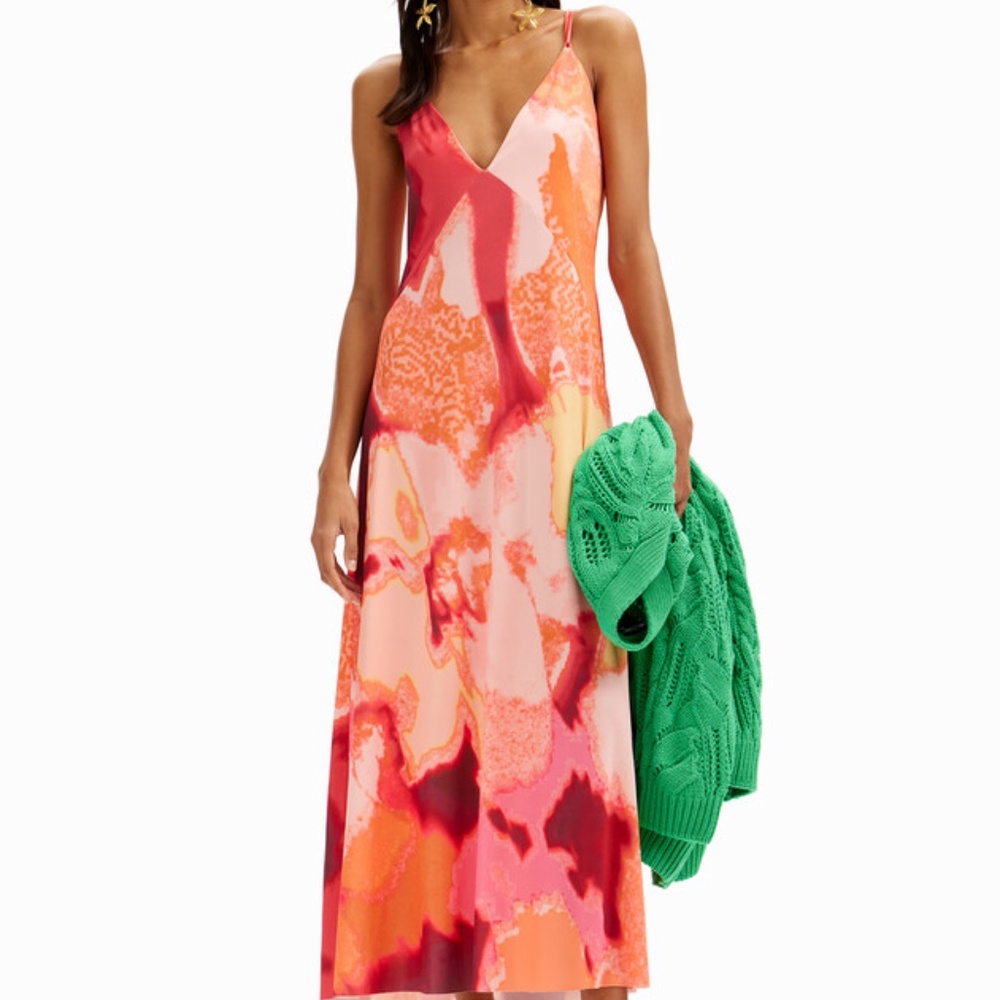 Desigual Out-of-focus midi slip dress